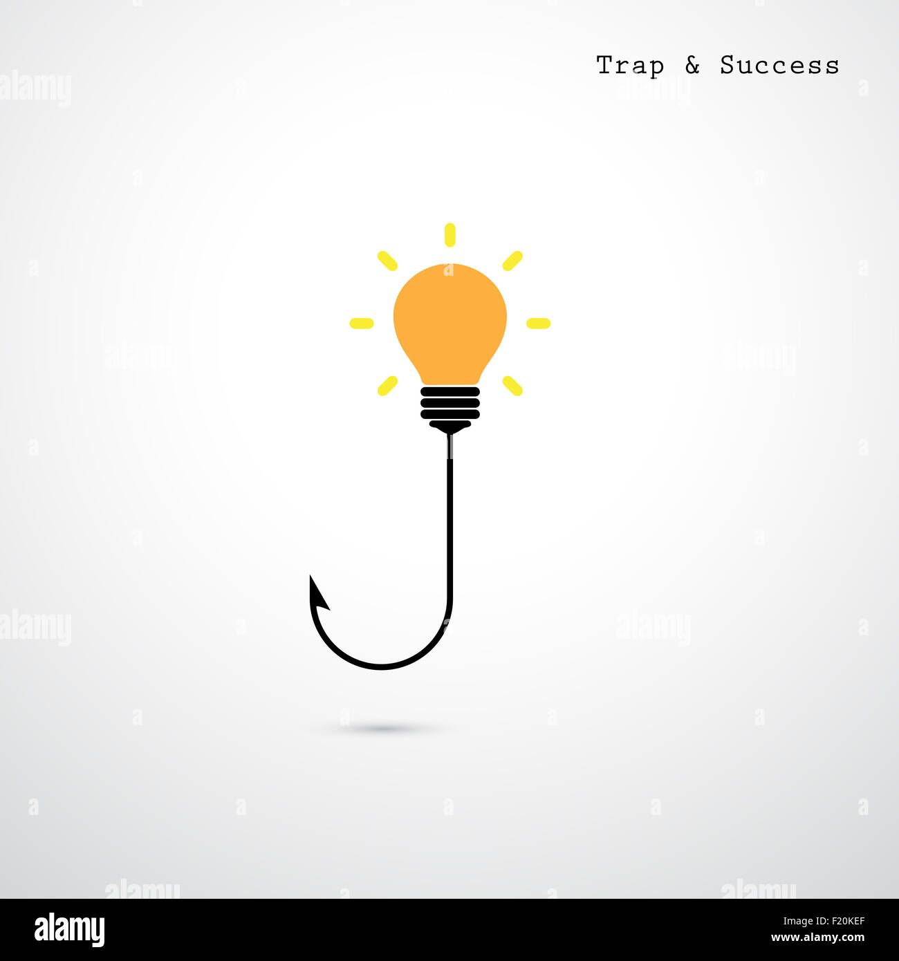 Haken und Glühbirnen. Trap und Erfolg Konzept. Geschäftsidee. Stockfoto