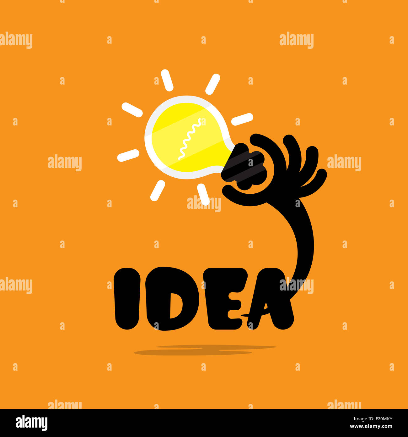 Kreative Lampe Licht Idee, flaches Design. Konzept der Ideen Inspiration, Innovation, Erfindung, effektive denken, wissen Stockfoto