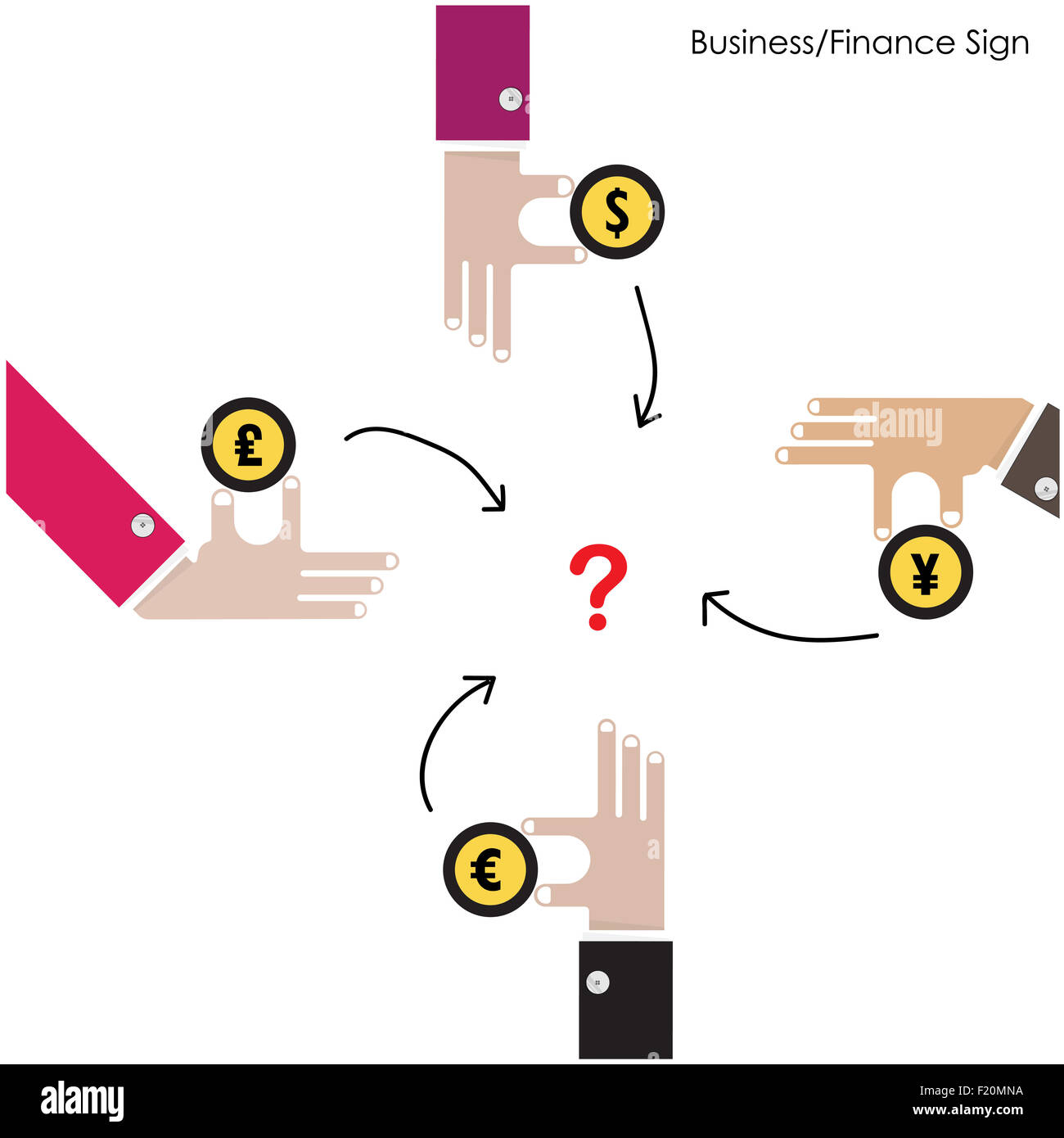 Geschäftsmann Hand mit Geld-Symbol. Wirtschaft/Finanzen und Geld investieren Konzept. Monetäre Finanzierung konzeptionelle. Business-design Stockfoto