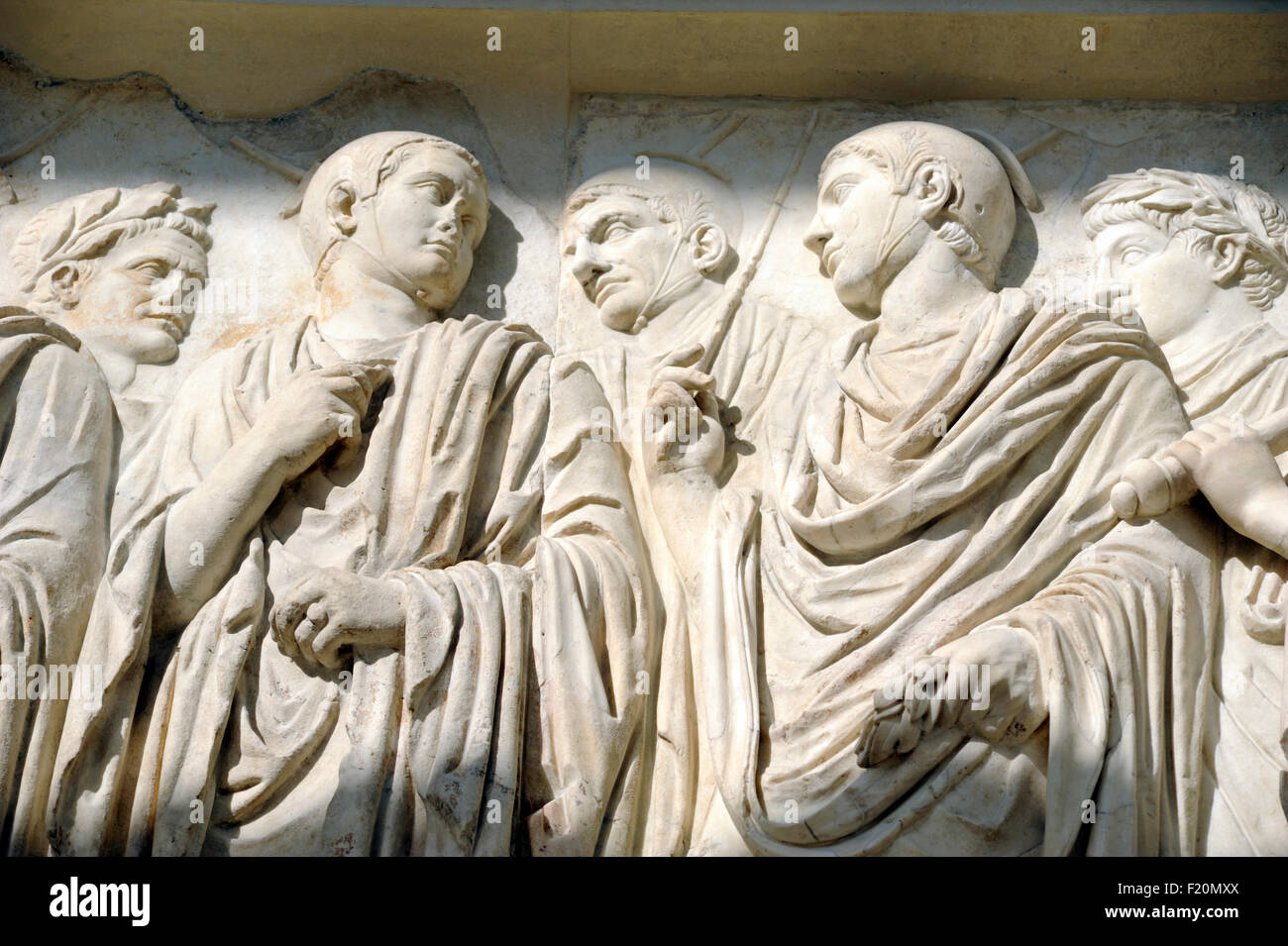 Italien, Rom, Ara Pacis Augustae, Basrelief Stockfoto