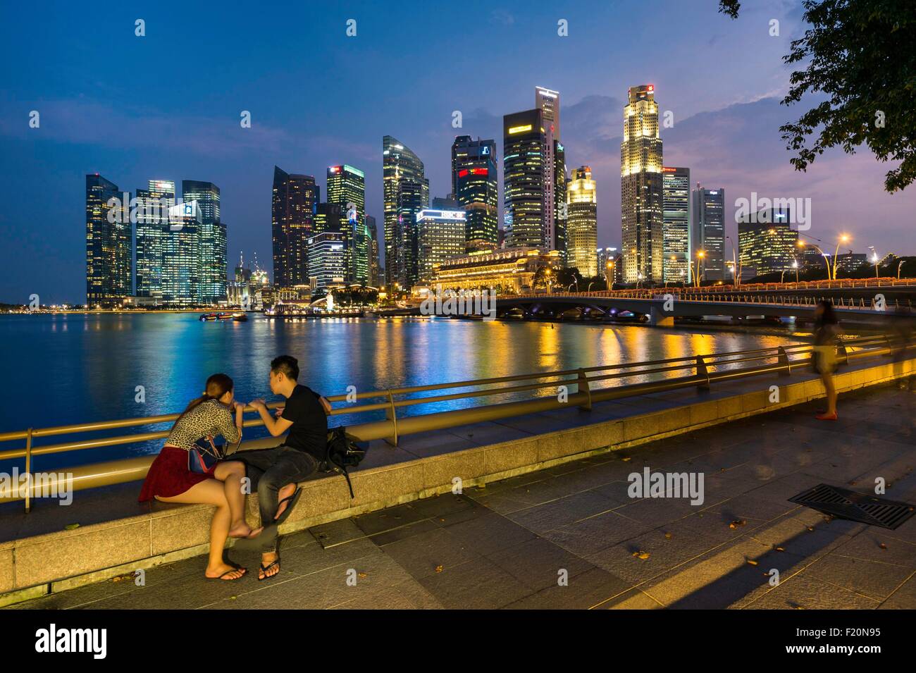 Singapur, Innenstadt, Bankenviertel mit seiner skylines Stockfoto