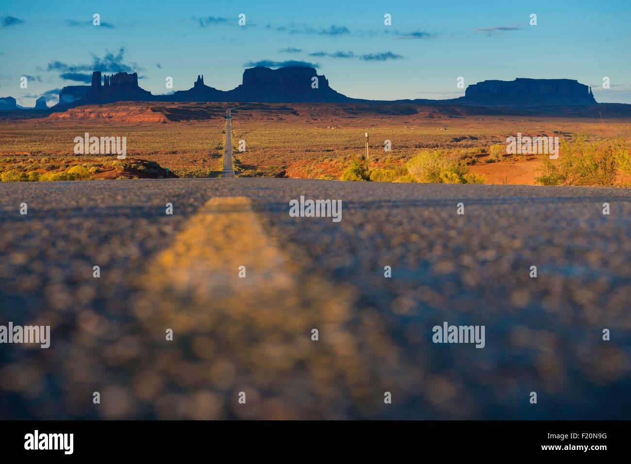 USA, Arizona, Monument Valley Navajo Tribal Park, Forest Gump Hill US163 unterwegs Stockfoto