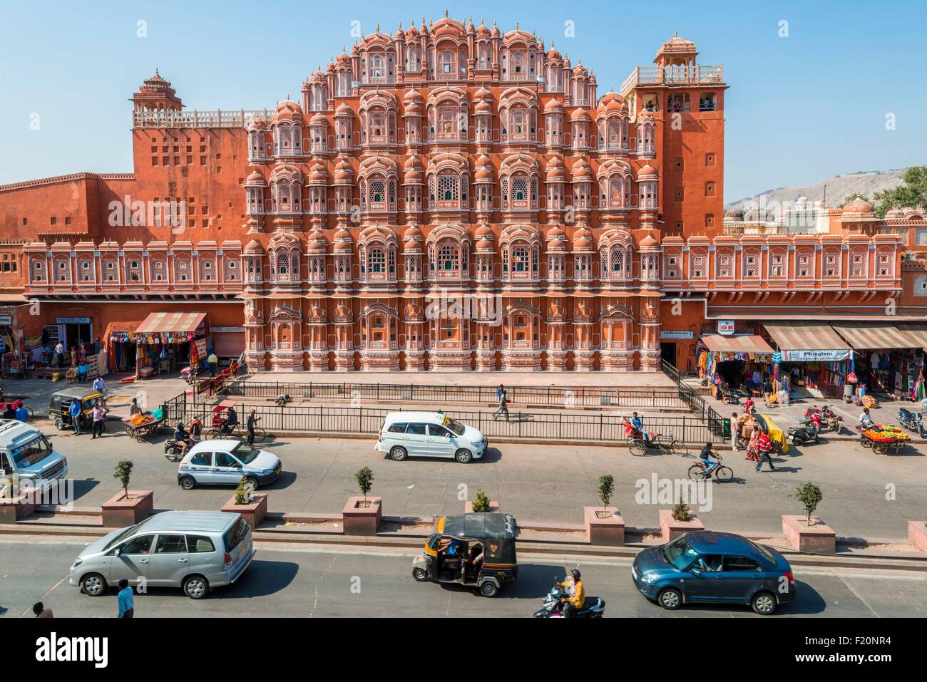 Indien, Rajasthan state, Jaipur, der Palast der Winde Hawa Mahal wurde gebaut im Jahre 1799 Stockfoto