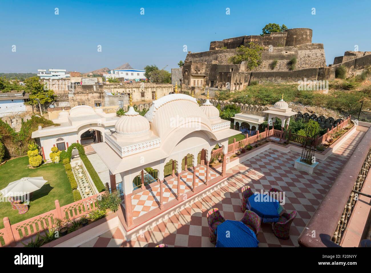 Indien, Rajasthan Zustand, Shahpura, das Luxushotel Shahpura Haveli Stockfoto