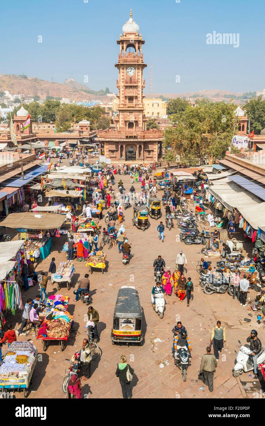 Indien, Rajasthan state, Jodhpur, der Clock Tower Stockfoto