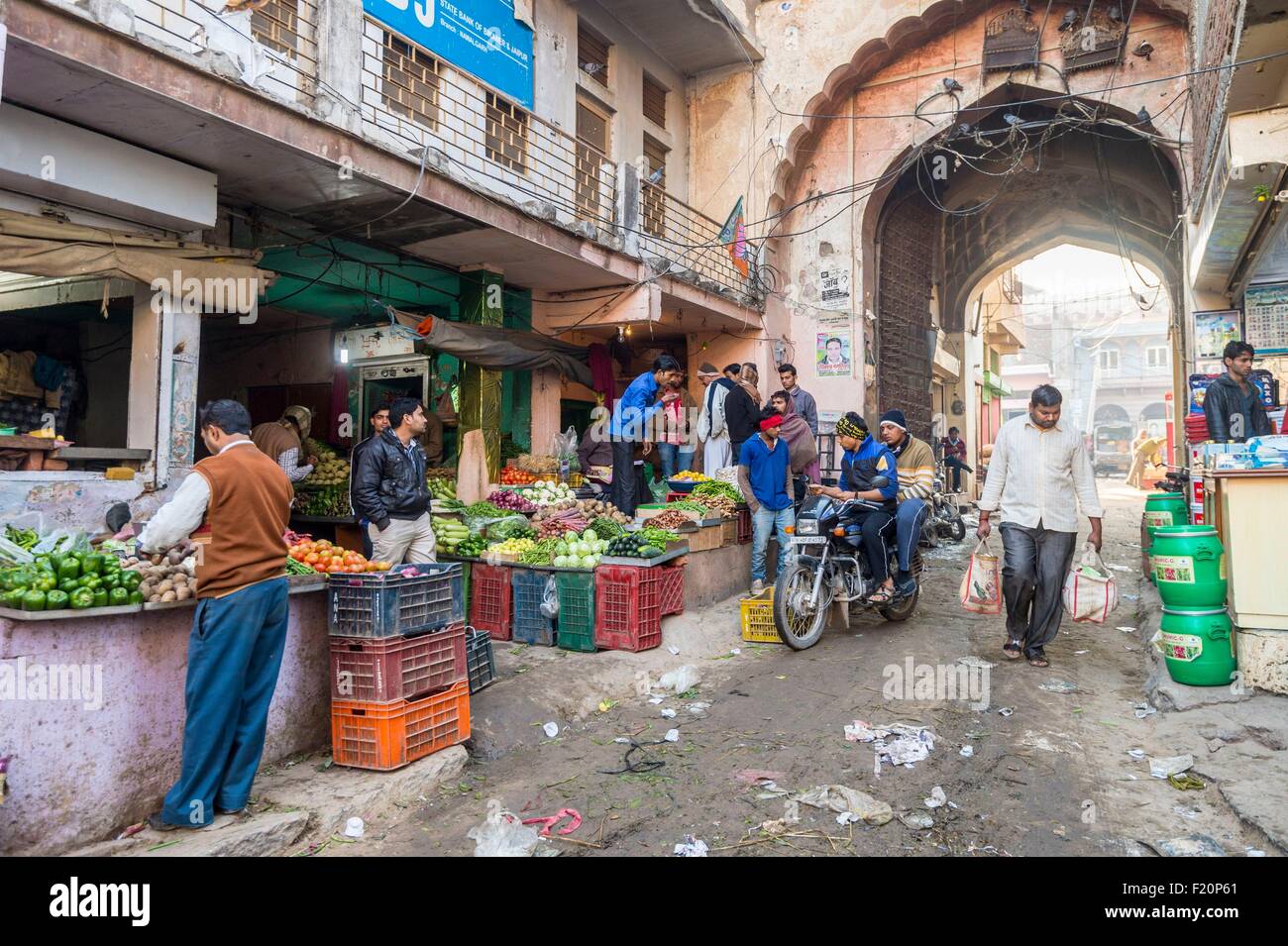 Indien, Rajasthan state, Shekhawati Region Nawalgar, dem Markt Stockfoto