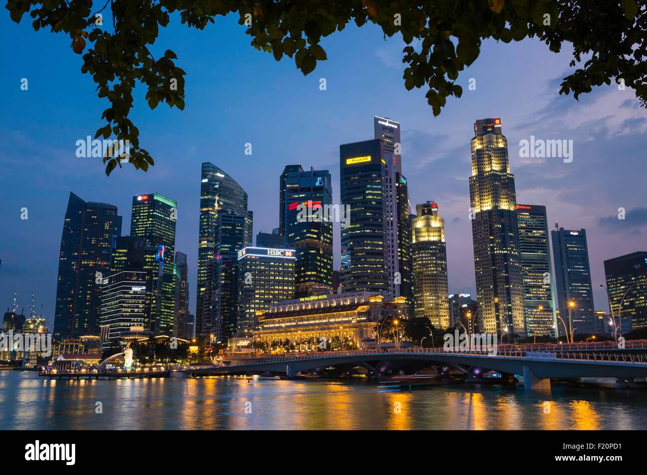 Singapur, Innenstadt, Bankenviertel mit seiner skylines Stockfoto