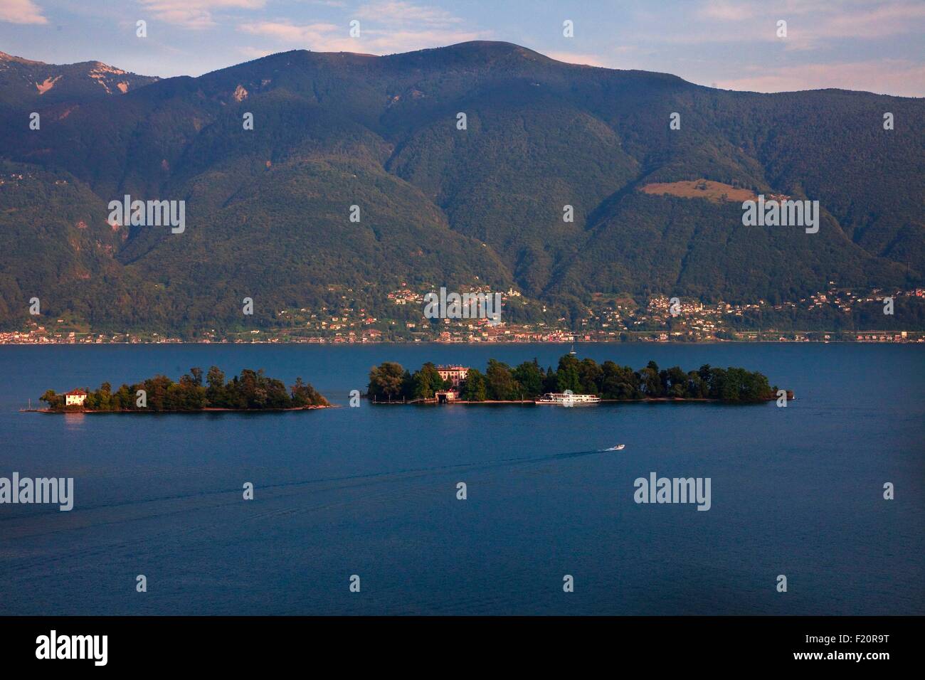 Schweiz, Lago Maggiore, Tessin, Bezirk Locarno, Brissago-Inseln Stockfoto