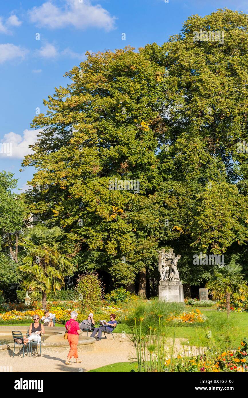 Frankreich, Ille et Vilaine, Rennes, Thabor parken, öffentliche Garten aus dem 18. Jahrhundert Stockfoto