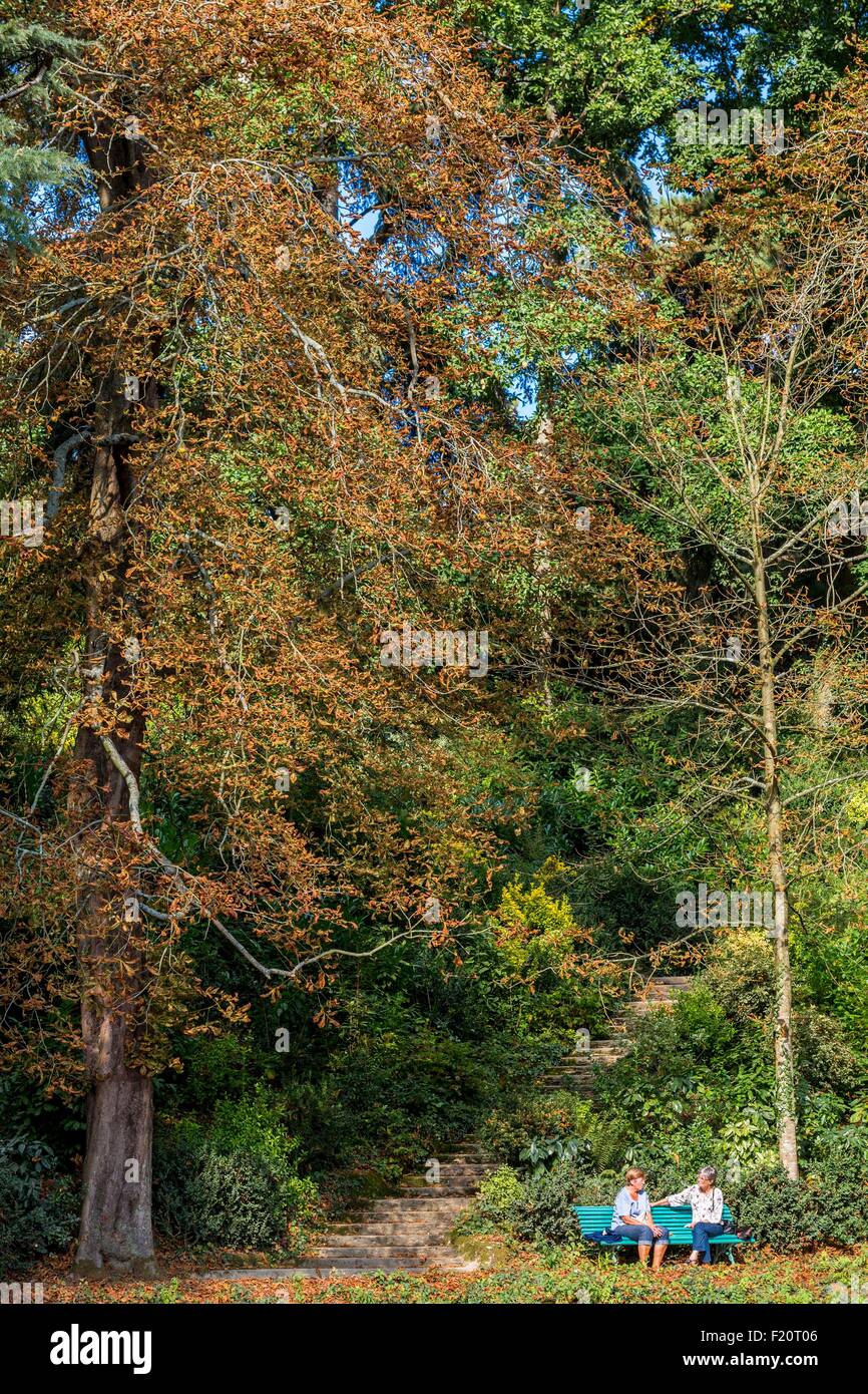 Frankreich, Ille et Vilaine, Rennes, Thabor parken, öffentliche Garten aus dem 18. Jahrhundert Stockfoto