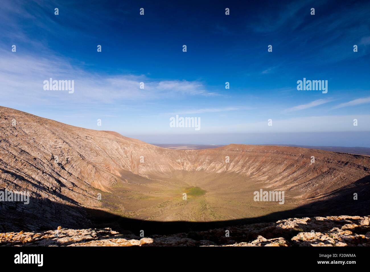 Spanien, Kanaren Inseln, Lanzarote Insel, Krater der Caldera Blanca Stockfoto