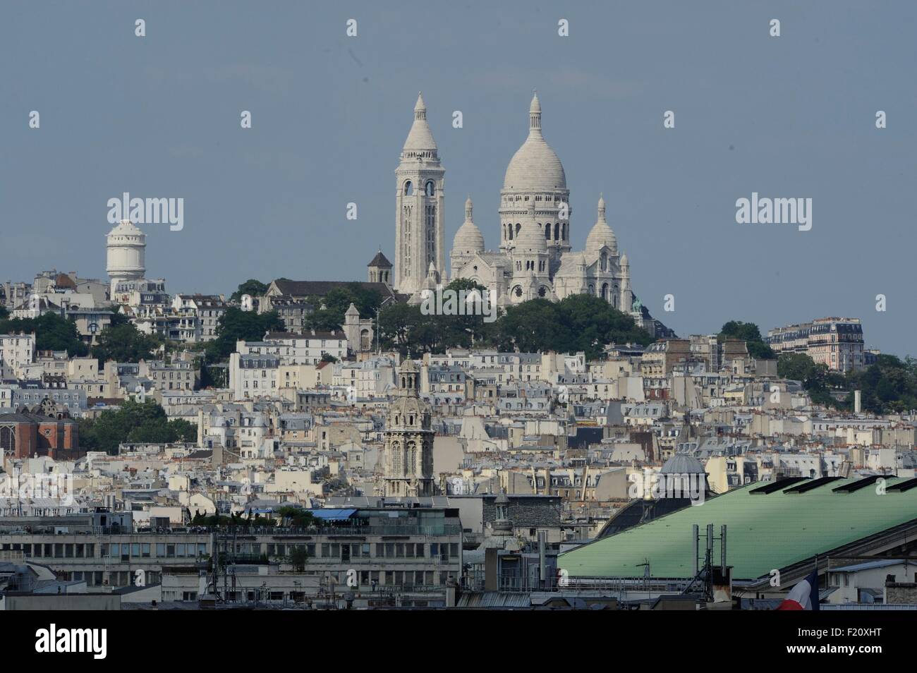 Frankreich, Paris, weiten Blick auf die Sacred Heart (Luftbild) Stockfoto