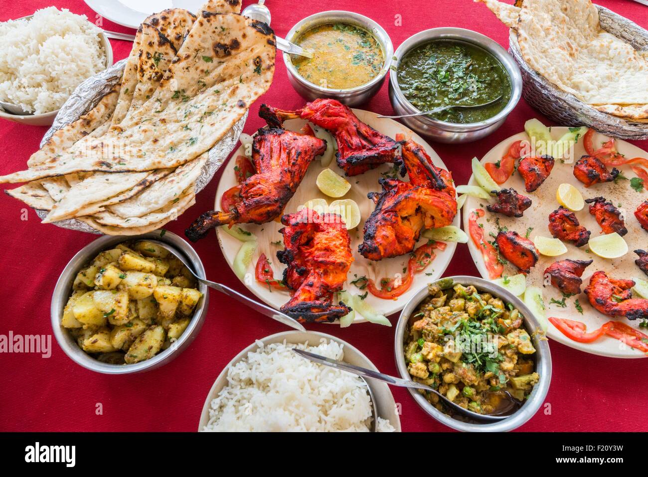 Indien, Rajasthan Zustand, Udaipur, indisches Essen Stockfoto