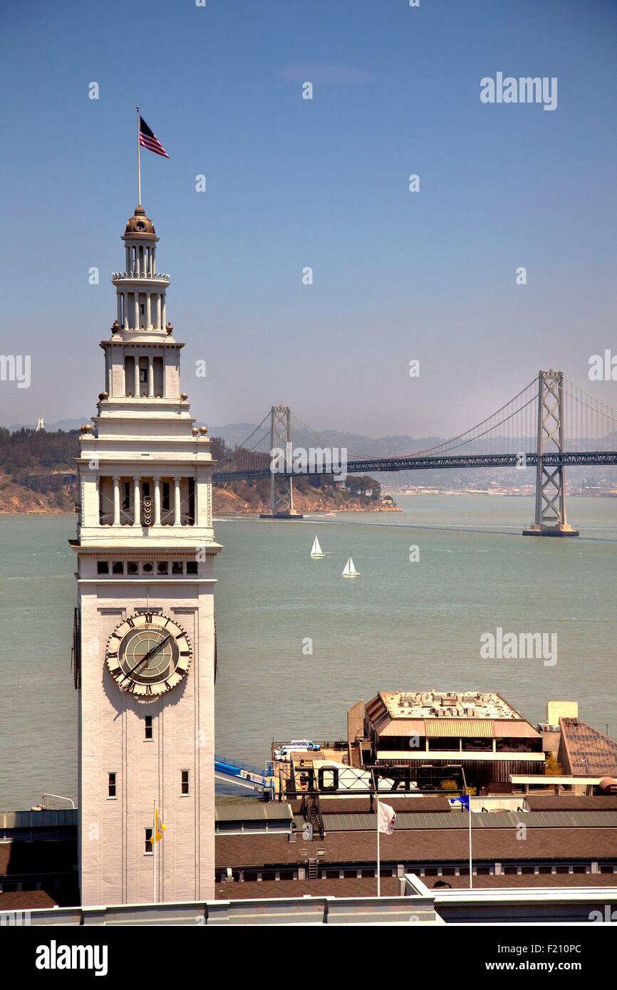USA, Kalifornien, San Francisco, Embarcadero und Bay bridge Stockfoto
