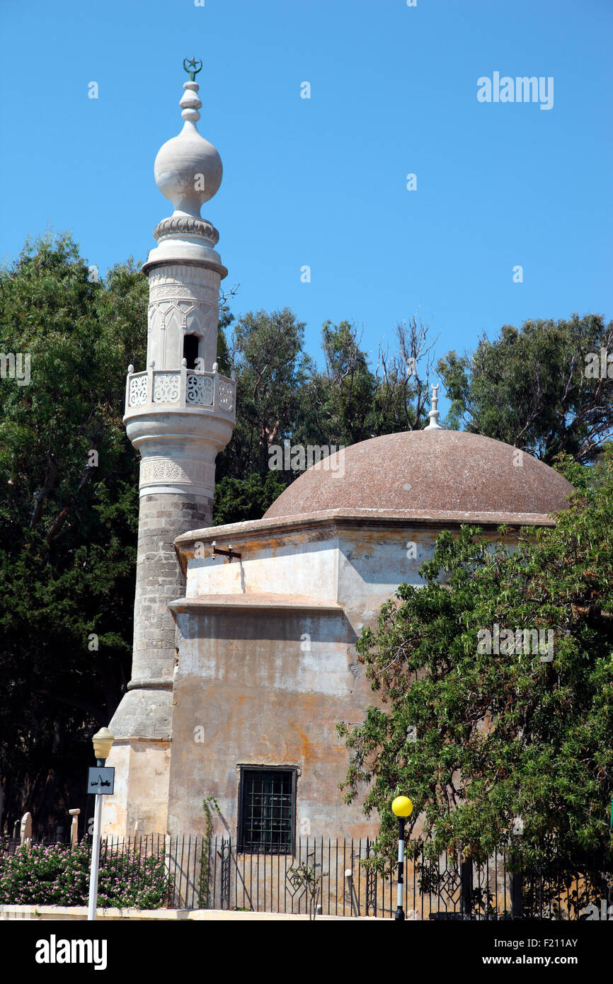 Tzami Tou Mourad Reis Moschee Neustadt Rhodos Stockfoto