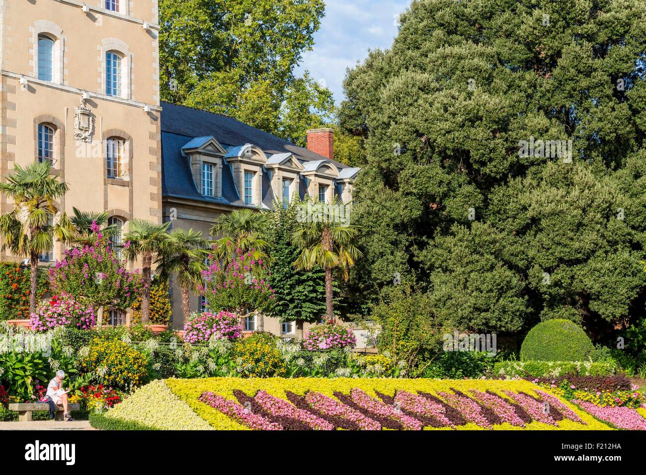 Frankreich, Ille et Vilaine, Rennes, St George Hall aus dem 17. Jahrhundert von dem Architekten Pierre Corbineau mit einem französischen Garten Stockfoto