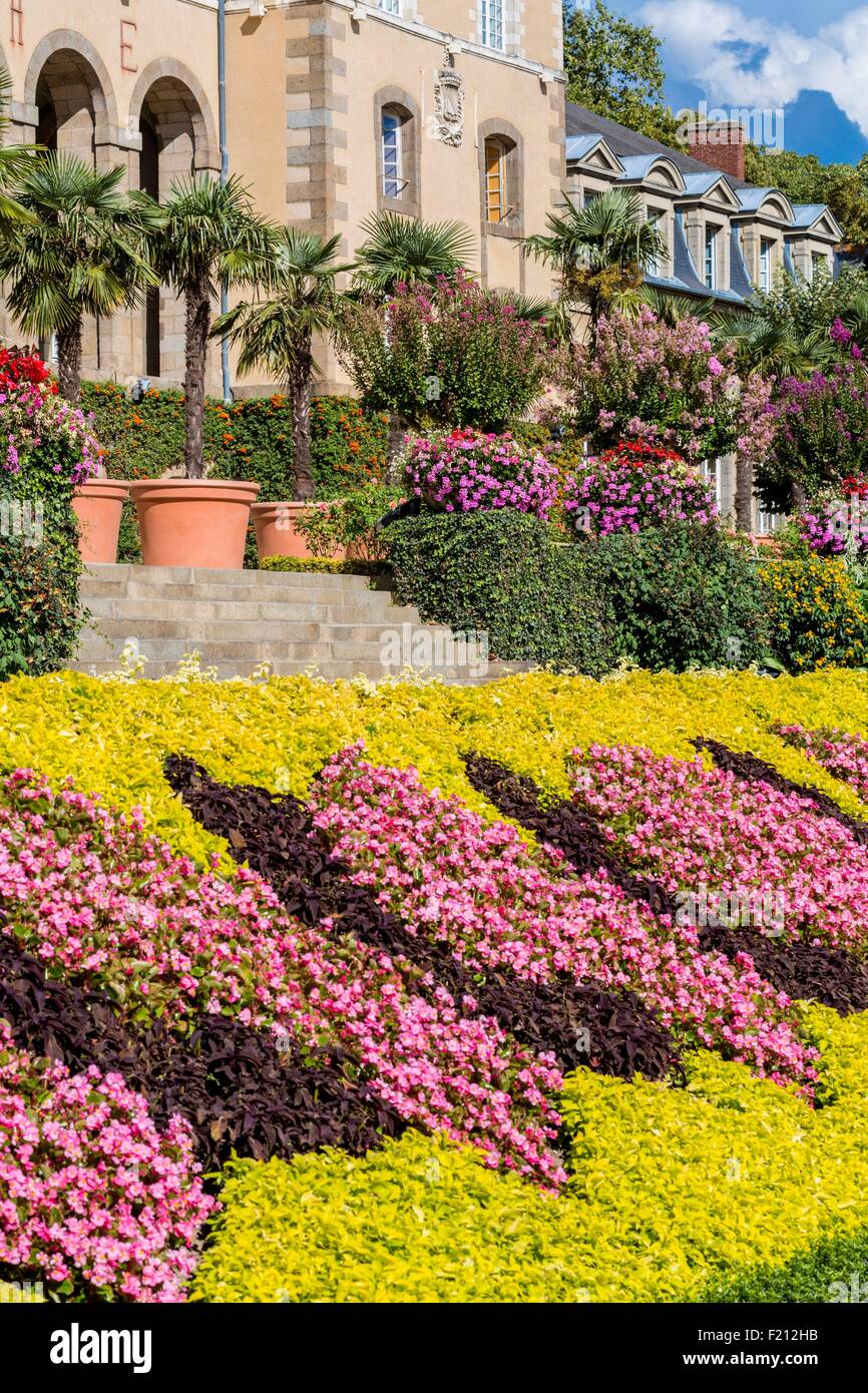 Frankreich, Ille et Vilaine, Rennes, St George Hall aus dem 17. Jahrhundert von dem Architekten Pierre Corbineau mit einem französischen Garten Stockfoto