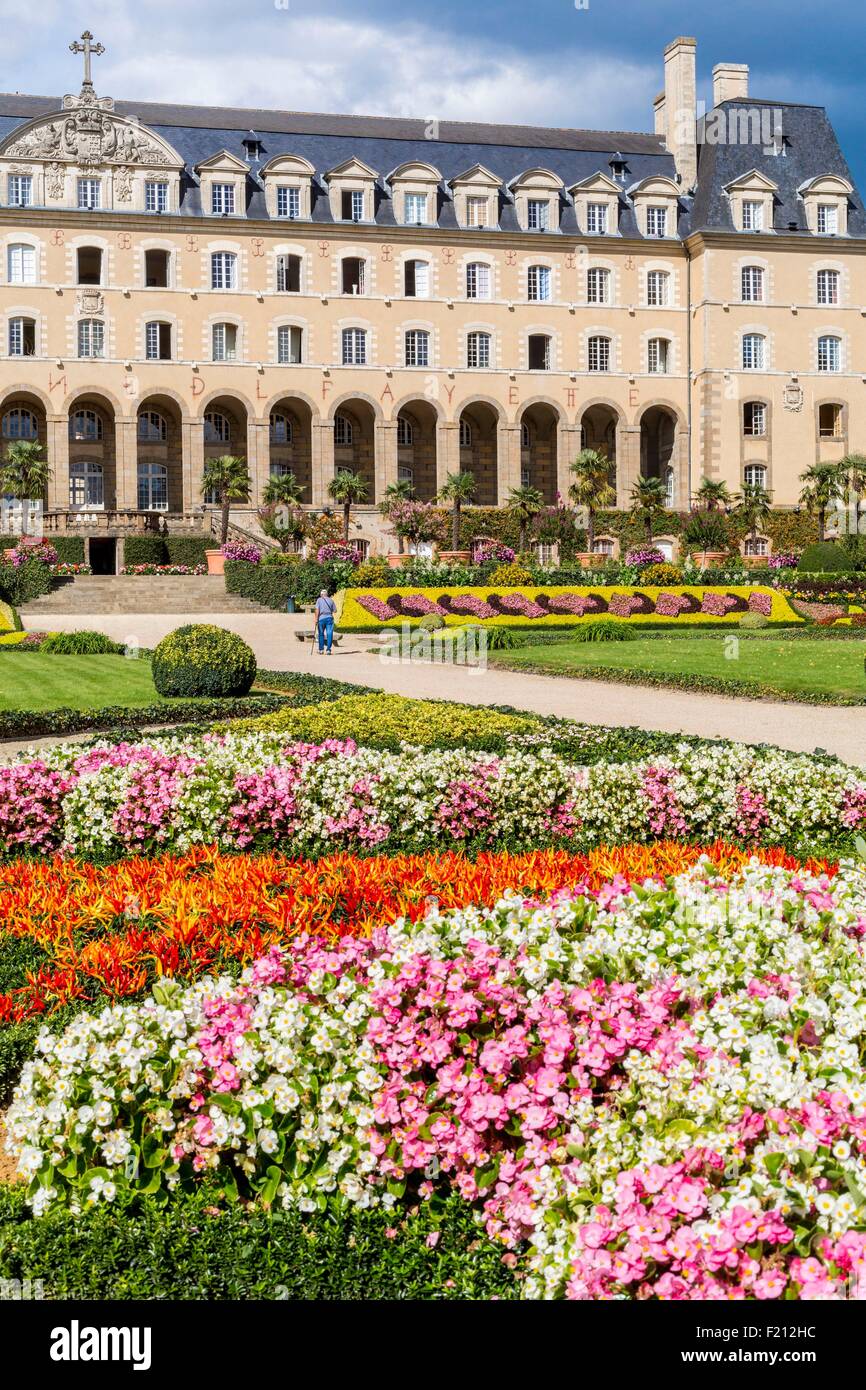 Frankreich, Ille et Vilaine, Rennes, St George Hall aus dem 17. Jahrhundert von dem Architekten Pierre Corbineau mit einem französischen Garten Stockfoto