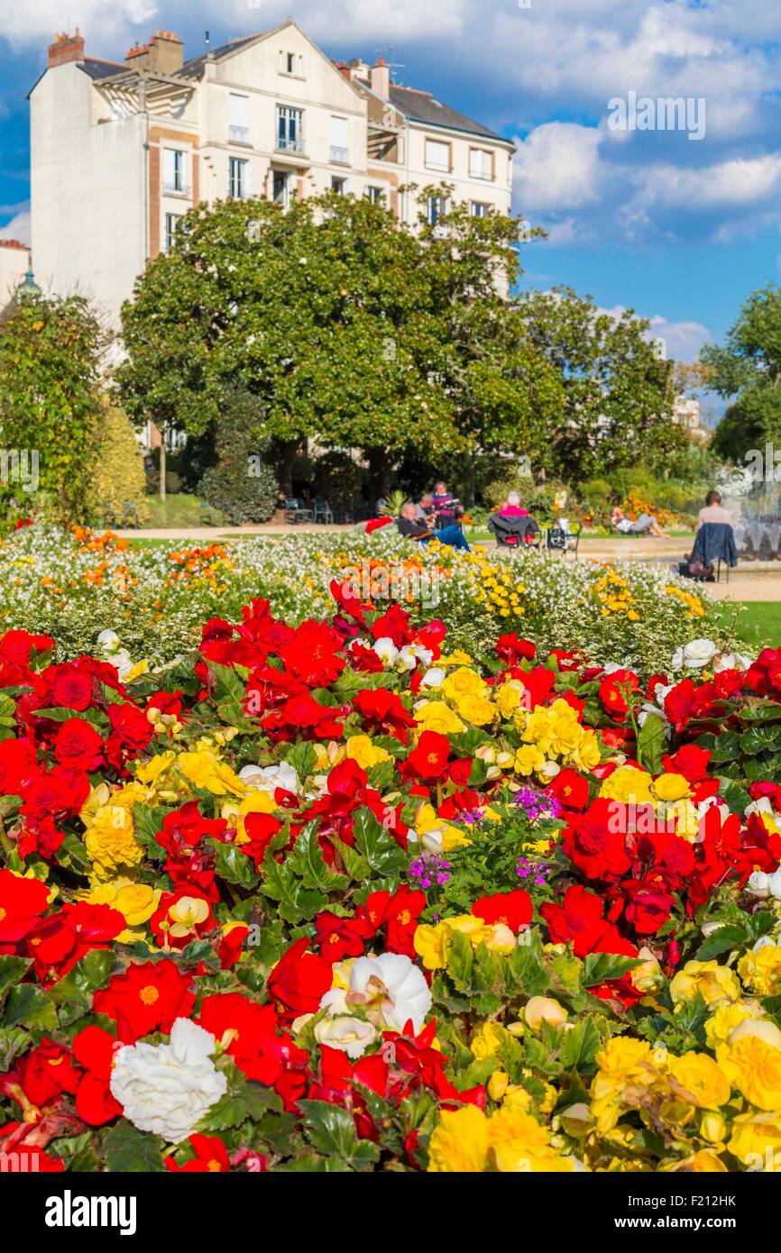 Frankreich, Ille et Vilaine, Rennes, Thabor parken, öffentliche Garten aus dem 18. Jahrhundert Stockfoto