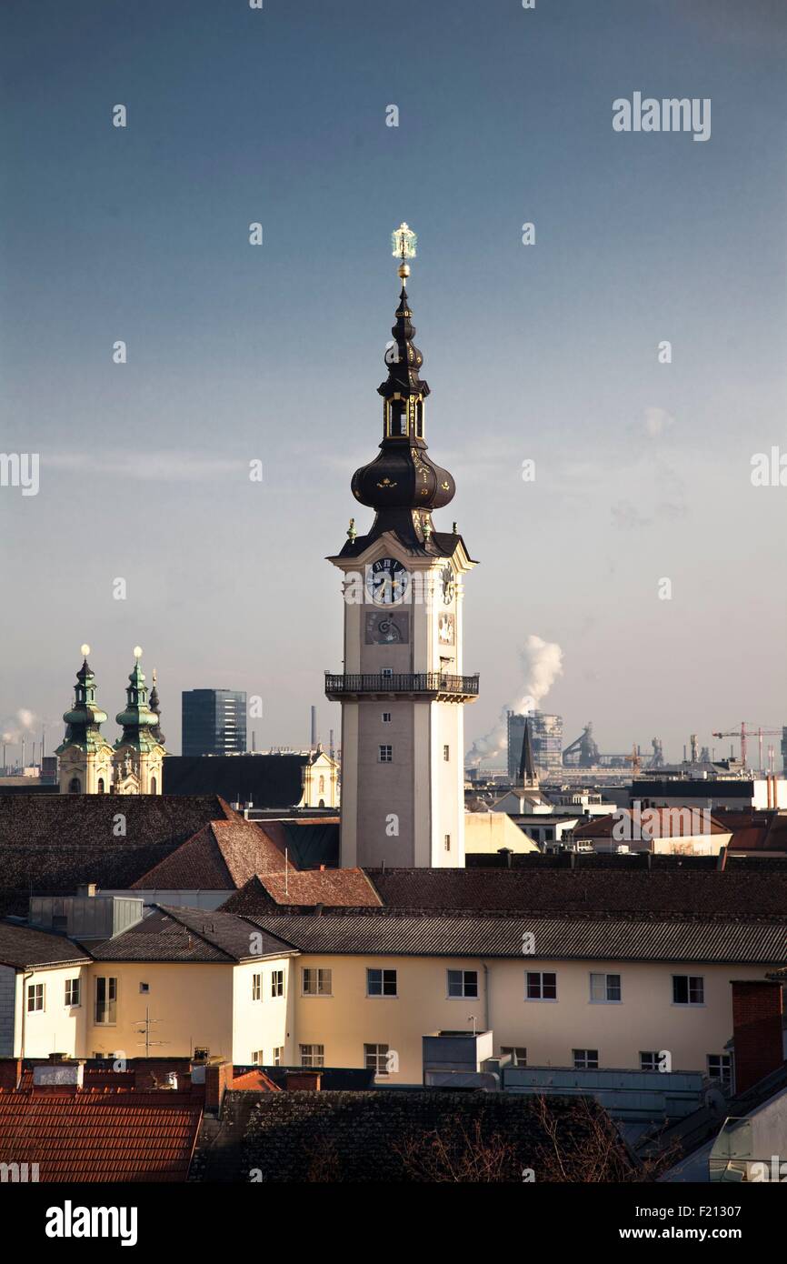 Österreich, Oberösterreich, Linz, Blick von der Burg, Landhaus, der Sitz der Provinz Oberösterreich Stockfoto