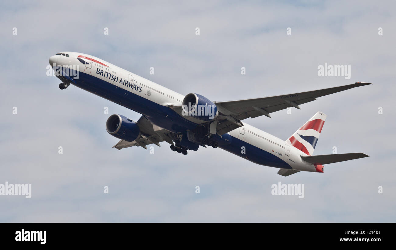 British Airways Boeing 777 G-STBG vom Flughafen London Heathrow LHR Stockfoto