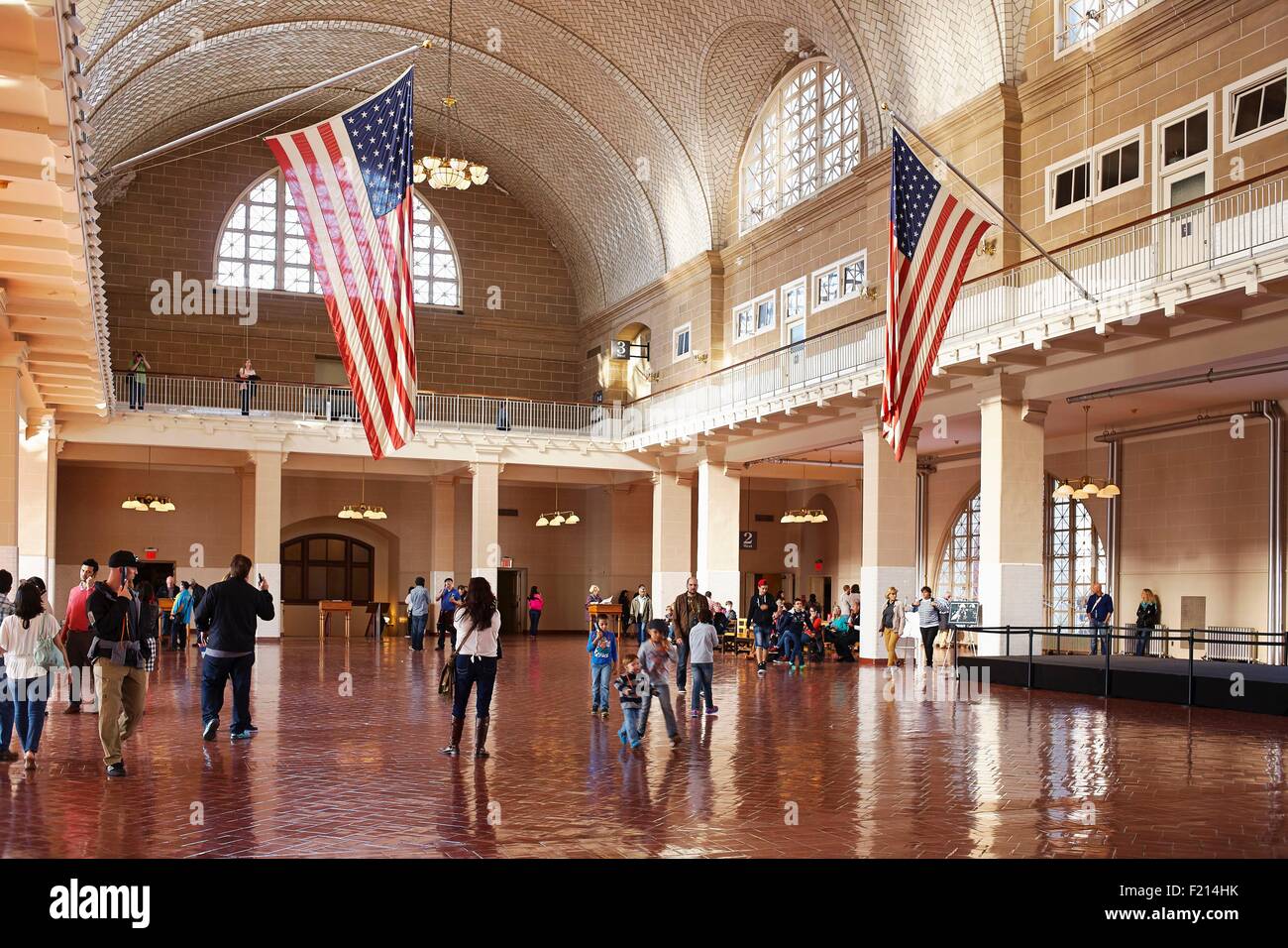 Vereinigte Staaten, New York, Ellis Island Immigration Museum im ehemaligen Einwanderung Stationsgebäude, Registry-Zimmer Stockfoto
