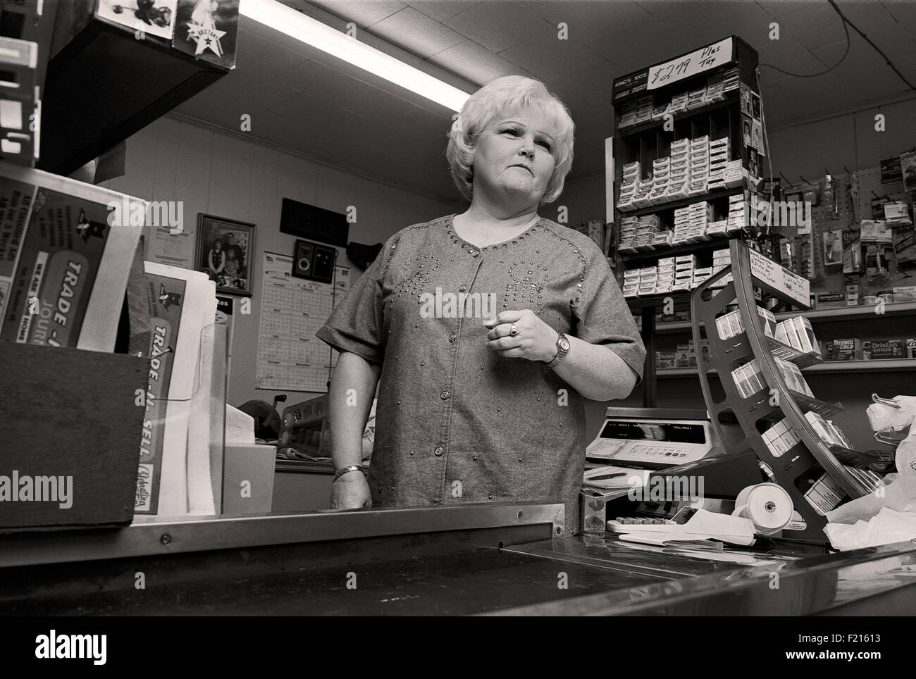 Die Dame arbeitet in den Shop, Kentucky, USA. Stockfoto