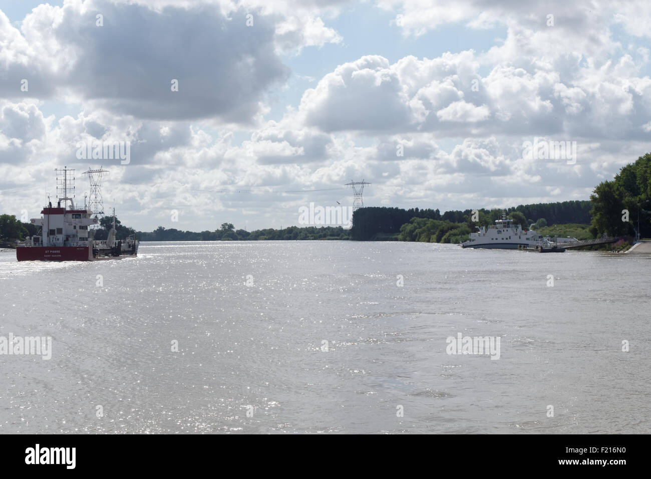 Fluss Loire Kai Stockfoto