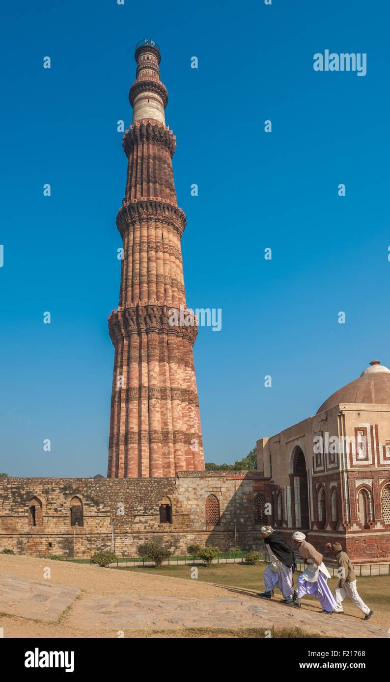 Qutub Minar Turm, Delhi, Indien Stockfoto