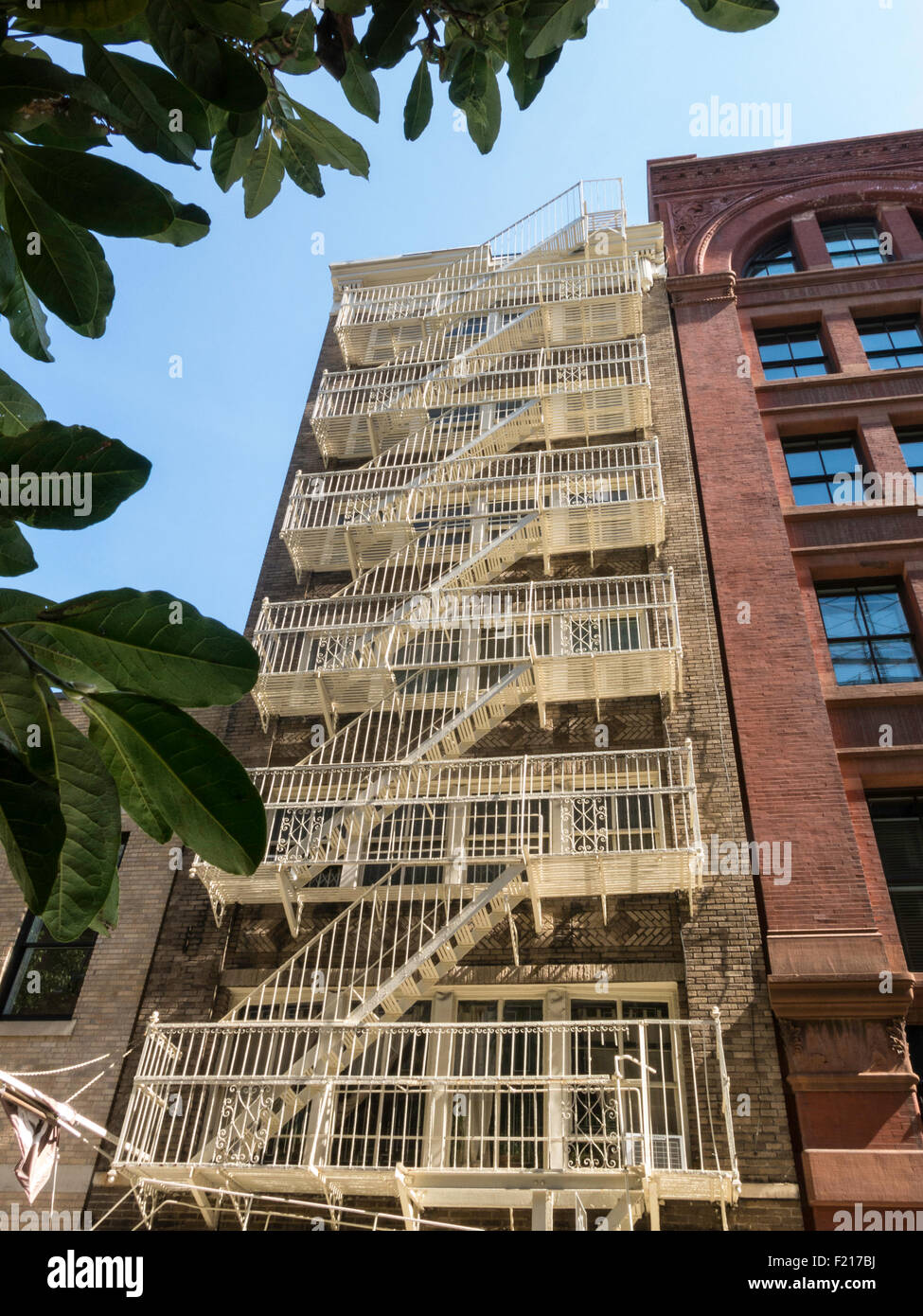 Feuerleiter, SoHo, NYC Stockfoto