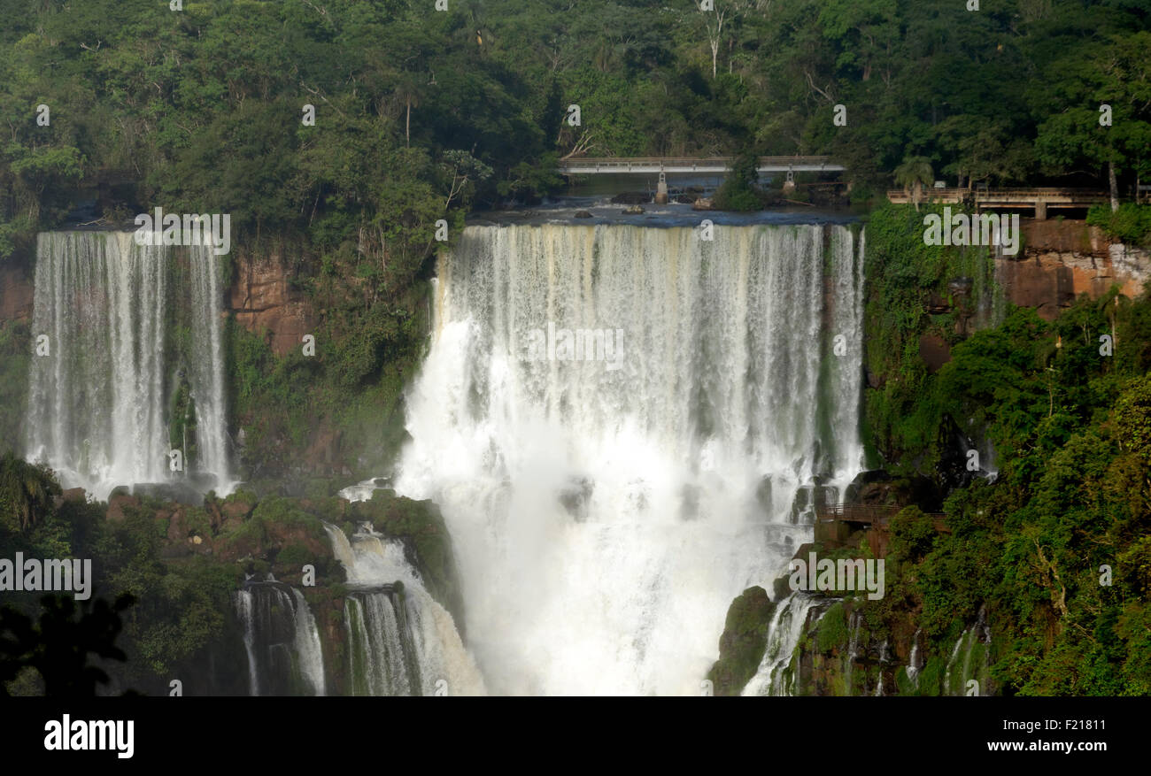 Iguacu Wasserfälle von Brasilien Seite, Foz De Iguaçu, Brasilien, Südamerika Stockfoto
