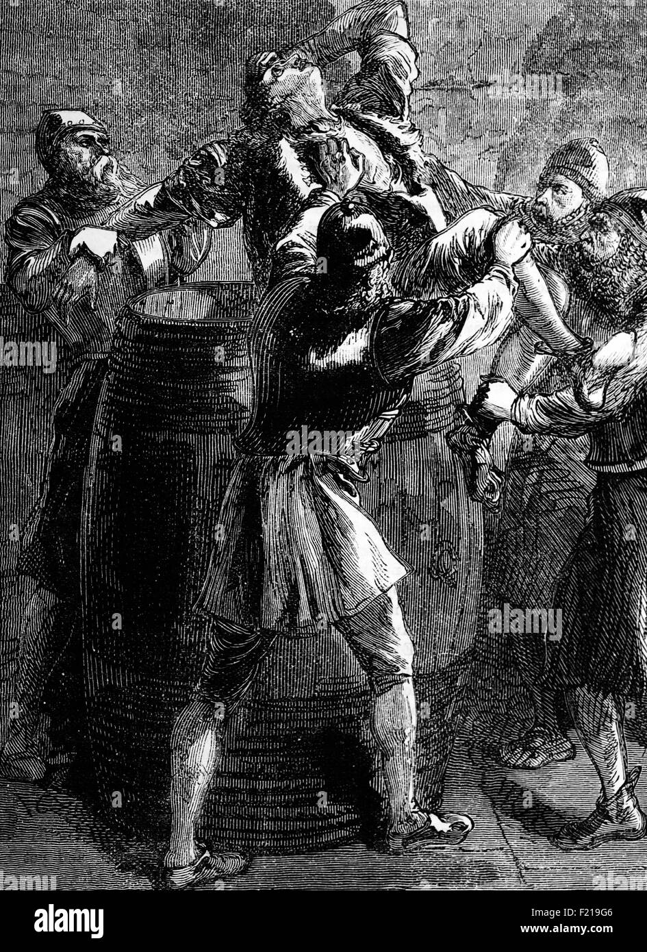George Plantagenet, 1st Herzog von Clarence, dritter Sohn von Richard Plantagenet und der Bruder der Könige Edward IV. Und Richard III. Es wurde gemunkelt, dass er des Verrats beschuldigt wurde und 1478 von seinen Brüdern in einem Bottich Wein ertrank. Stockfoto