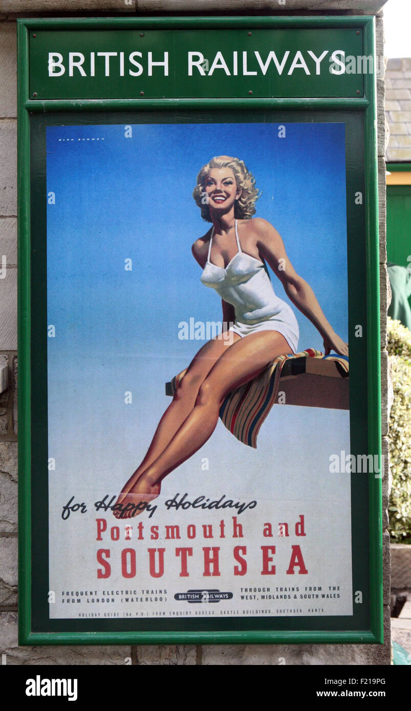 Poster der British Rail mit Portsmouth und Southsea für Urlaub Stockfoto