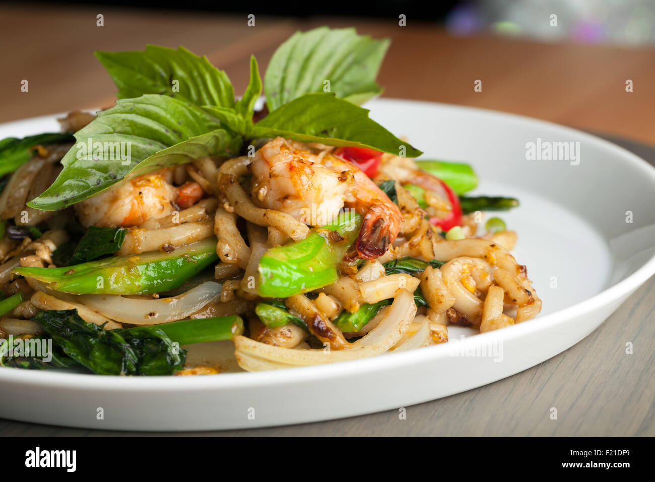 Thai Shrimp Stir Fry Stockfoto