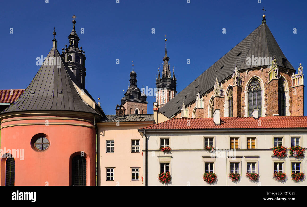 Polen, Krakau, Maly Rynek oder kleinen Marktplatz, Rückansicht der