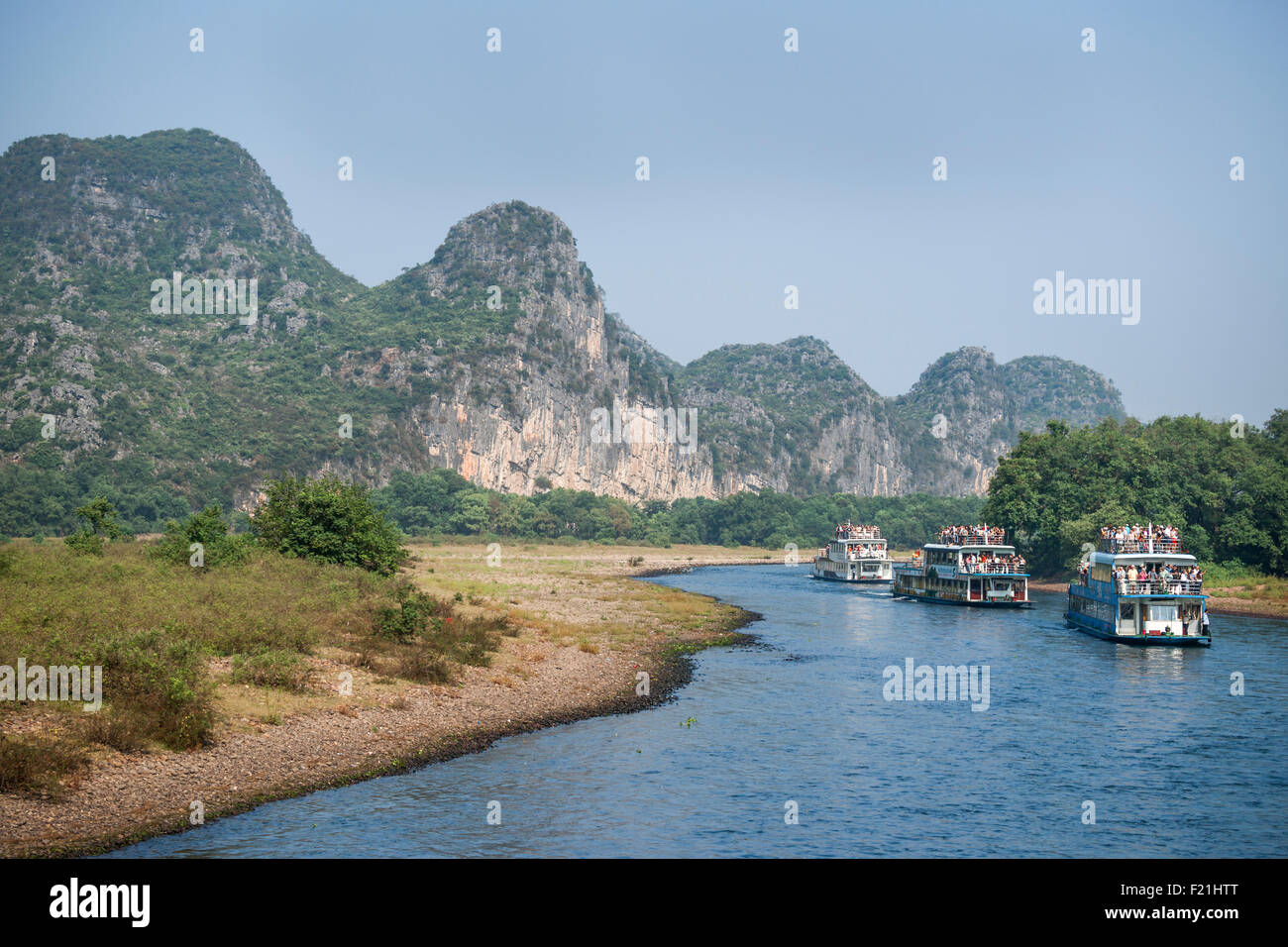 Li-Fluss Kreuzfahrt, Guilin, Yangshuo, China, Asien Stockfoto