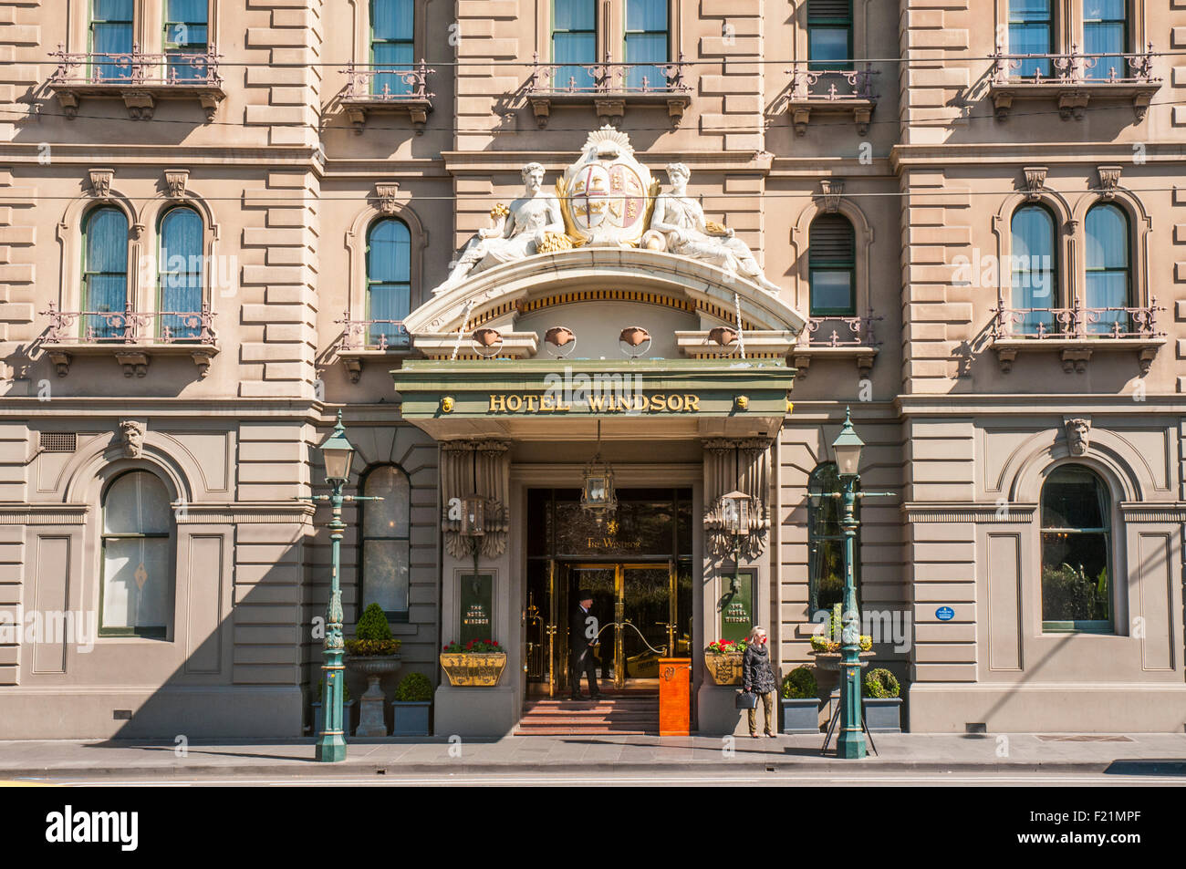 Windsor Hotel, Spring Street, Melbourne, ist Australiens nur grand 19. Jahrhundert Stadthotel überleben Stockfoto