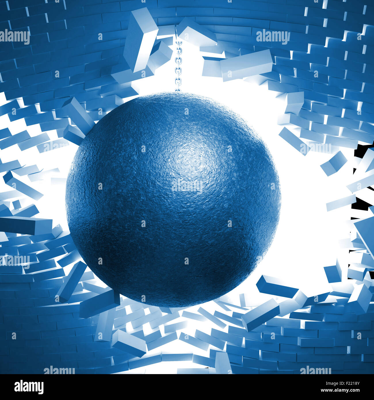 3D Bild der großen Kugel und Kette Stockfoto