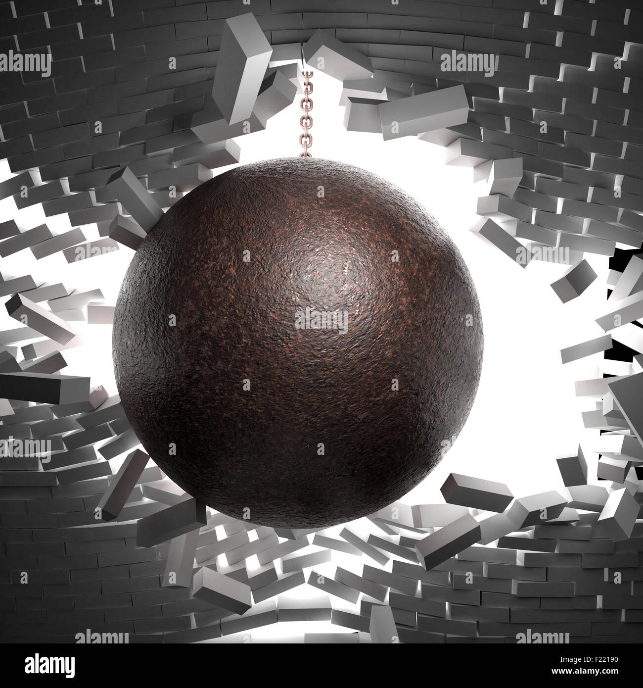 3D Bild der großen Kugel und Kette Stockfoto