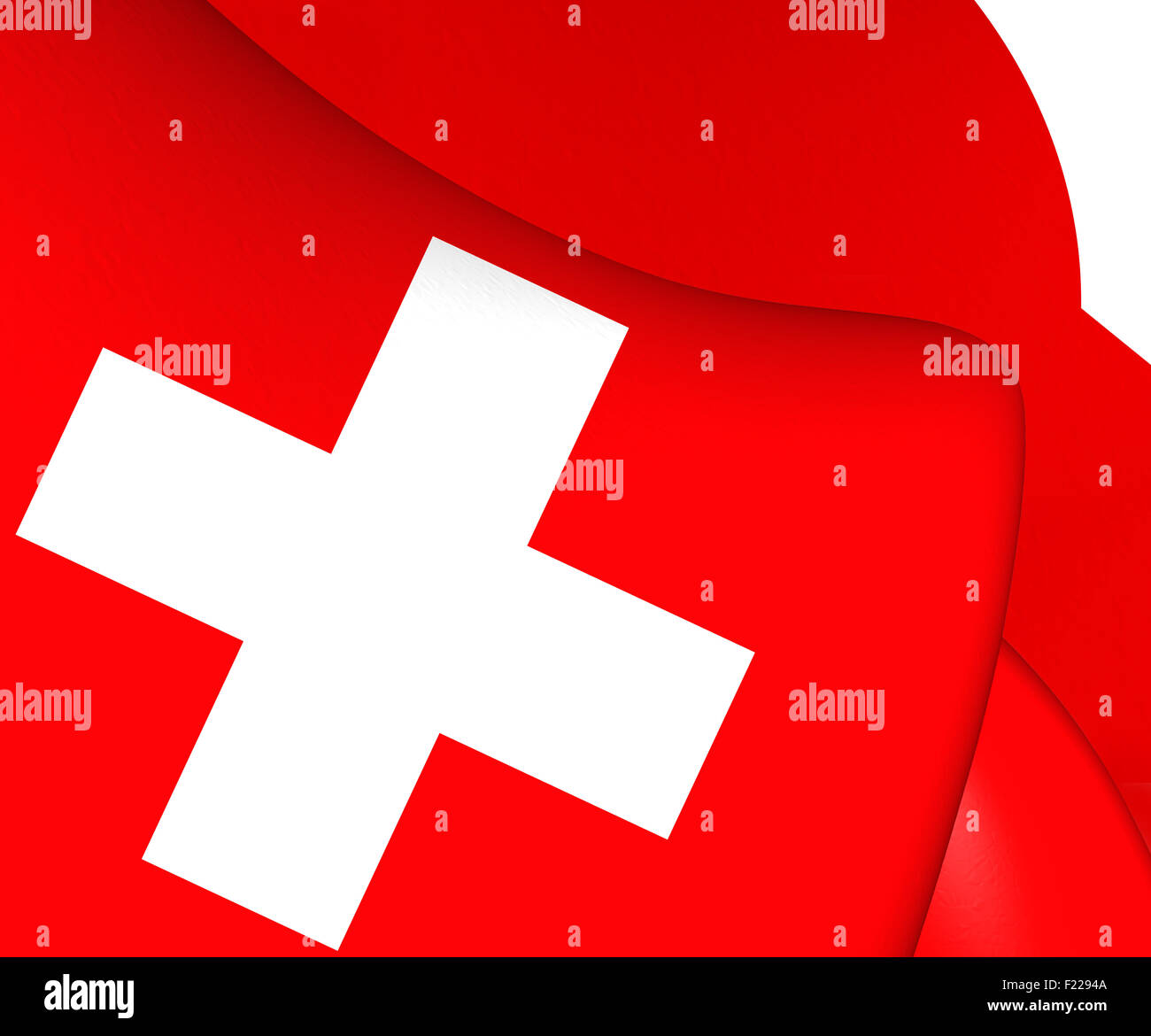 Flagge der Schweiz. Hautnah. Stockfoto