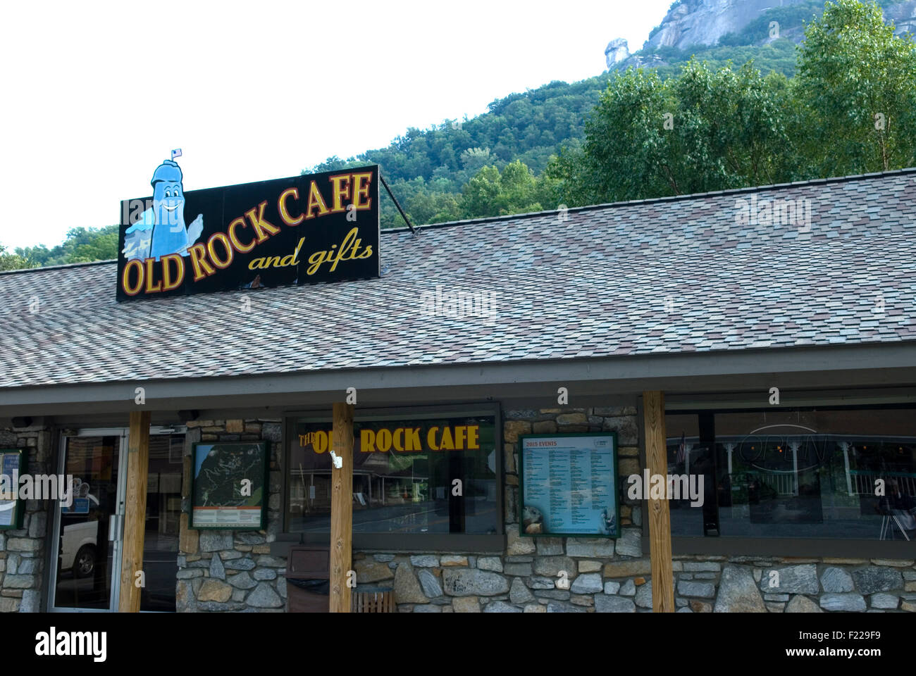 Alte Rock Cafe in Chimney Rock North Carolina USA Stockfoto