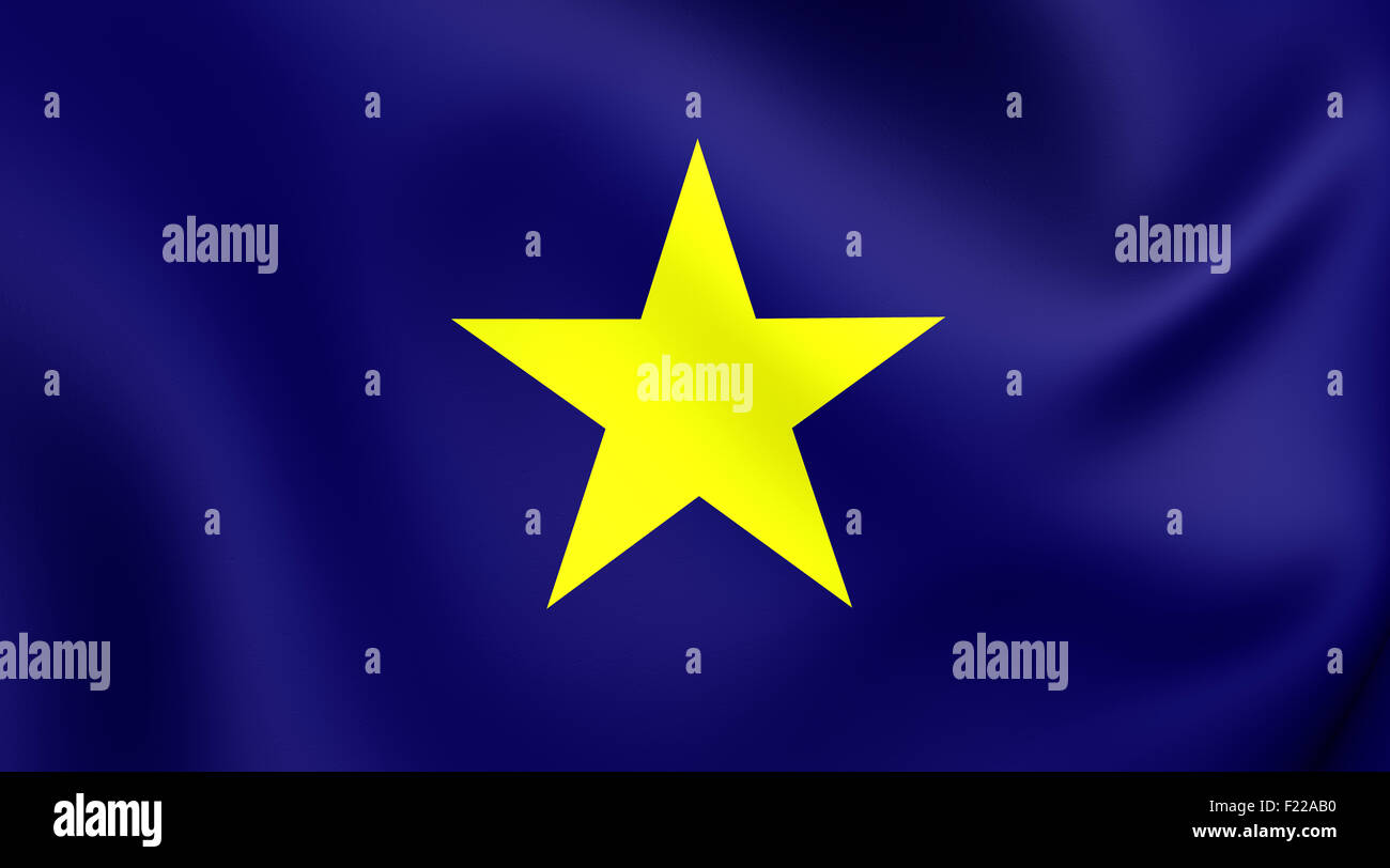 3D Flagge der Republik Texas (1836-1839). Hautnah. Stockfoto