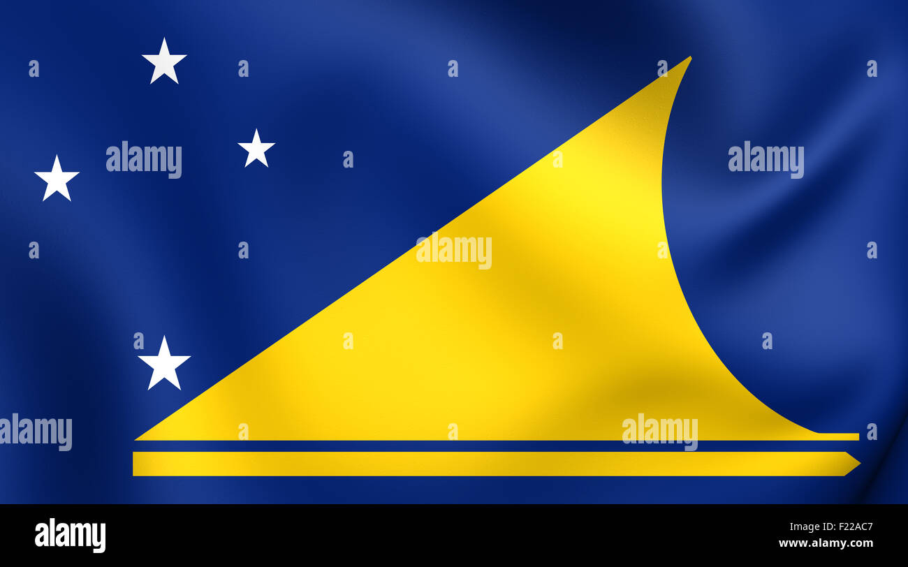 Flagge von Tokelau. Hautnah. Stockfoto