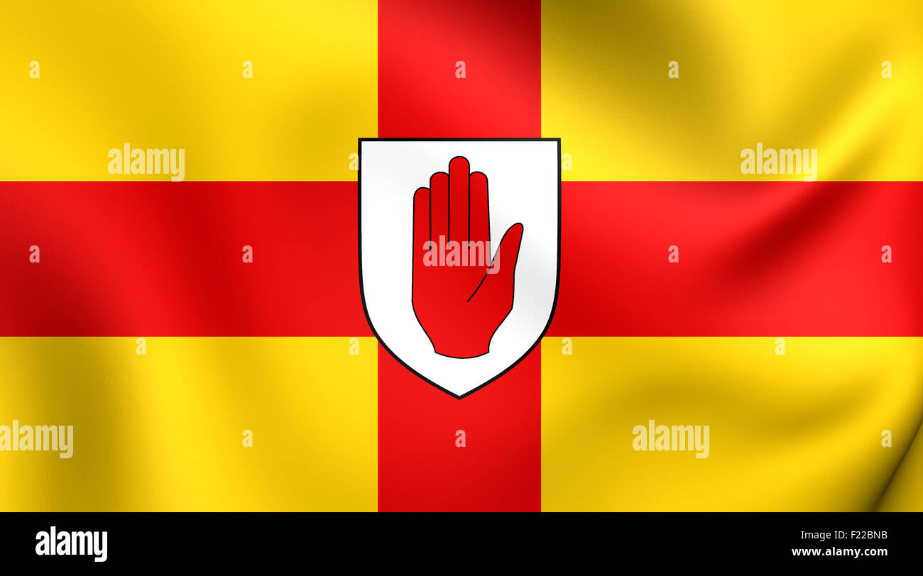 Flagge der Provinz Ulster, Irland. Hautnah. Stockfoto