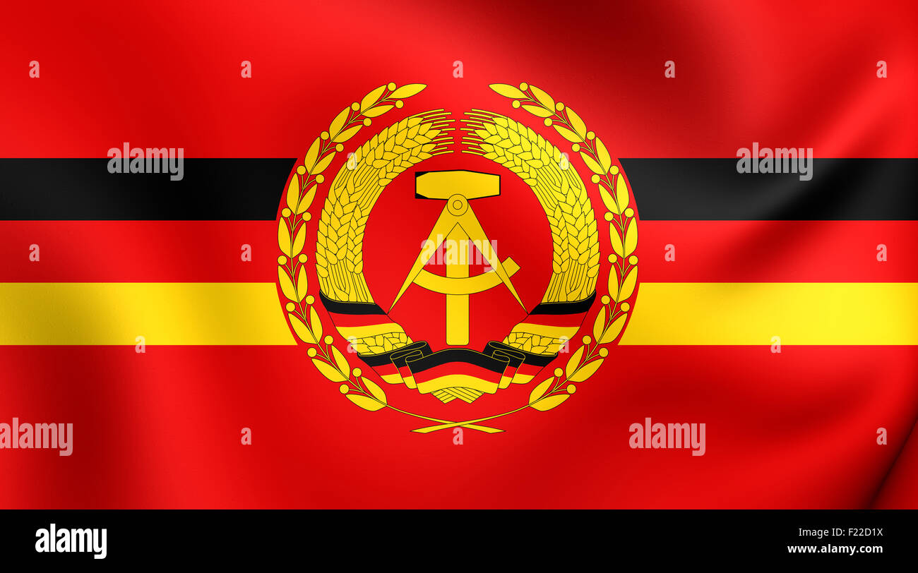 3D Naval Ensign der Deutschen Demokratischen Republik (1960-1990). Hautnah. Stockfoto