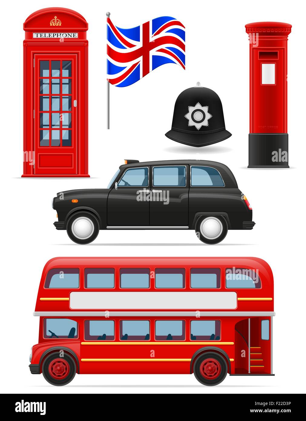 London stellen Icons Vektor-Illustration isoliert auf weißem Hintergrund Stock Vektor