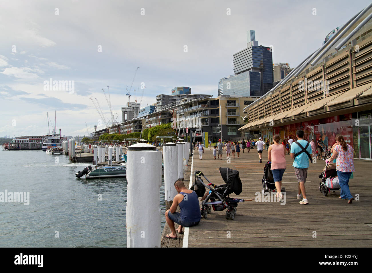 Menschen bei Darling Harbour Wasser vorne Sydney NSW Australia Stockfoto