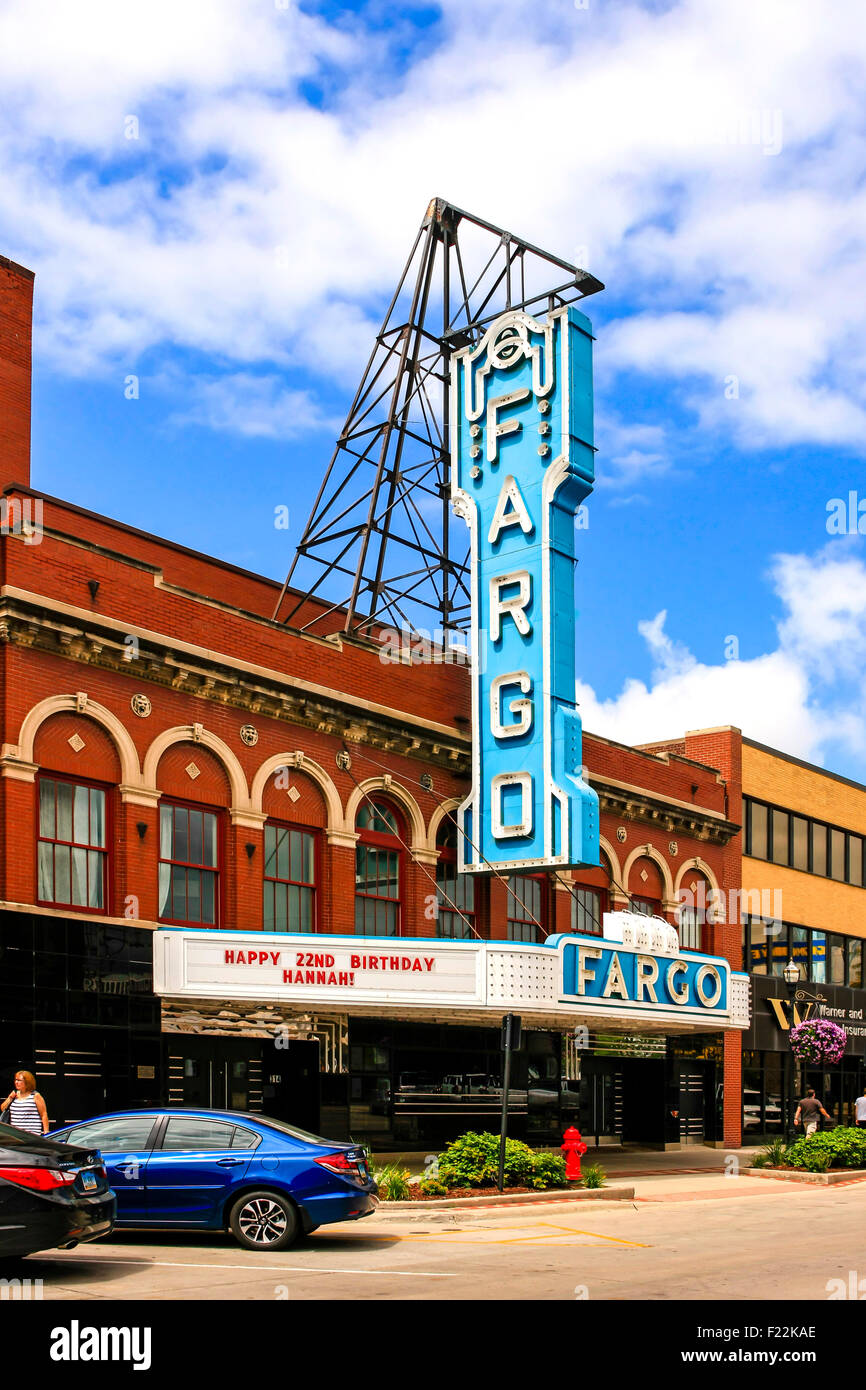Die berühmten Fargo-Kino am N. Broadway Dr in der Innenstadt von Fargo, N. Dakota Stockfoto