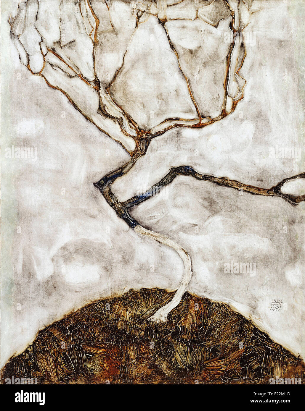 Egon Schiele - kleiner Baum im Spätherbst Stockfoto