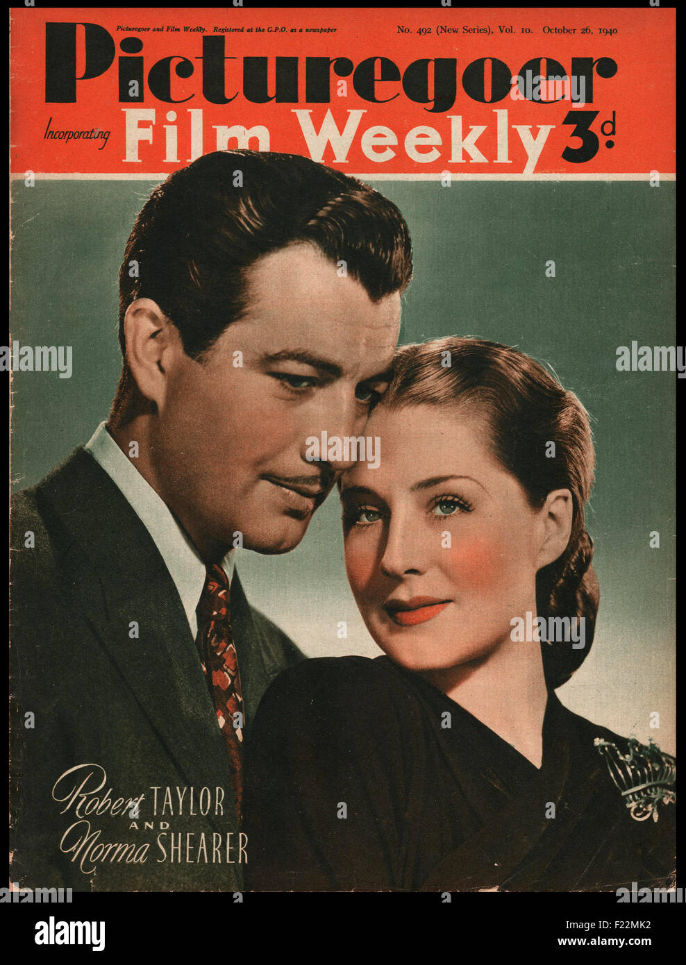 1940 Picturegoer Magazin Robert Taylor & Norma Shearer Stockfoto